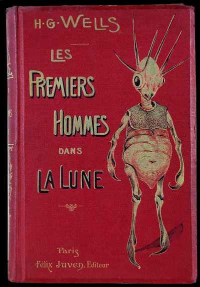 A „The First Men in the Moon” címlapja, H. G. Wells (Herbert George alkotó: Anonymous Anonymous
