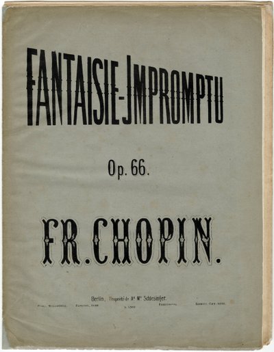 A Fantaisie-Impromptu német kiadásának borítólapja, op. 66 - Frederic Chopin (1810-1849). Litográfia, 1856 körül. Magángyűjtemény alkotó: Anonymous Anonymous