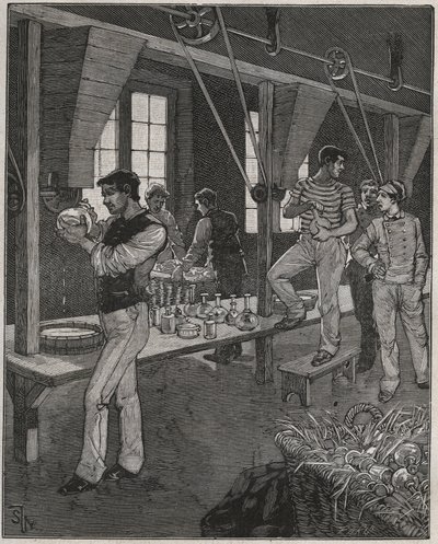 Kristálymetsző műhely Franciaországban a 19. században. Metszet 1885-ből Adolphe BITARD „” Les arts et metiers illustres” című könyvébe. alkotó: Anonymous Anonymous