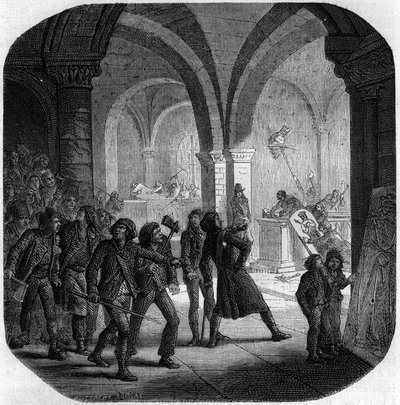 A francia monarchia királysírjainak lerombolása a Saint-Denis templomban alkotó: Anonymous Anonymous