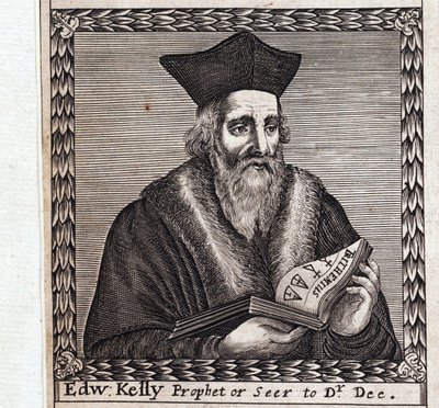 Edward Kelley vagy Edward Talbot (1555-1597) - Névtelen munka, metszet alkotó: Anonymous Anonymous