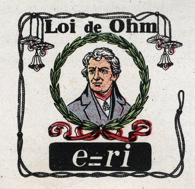 Elektromos egységek: George Simon Ohm fizikus (1787-1854) Ohm törvénye. Névtelen illusztráció 1925-ből. Magángyűjtemény. alkotó: Anonymous Anonymous
