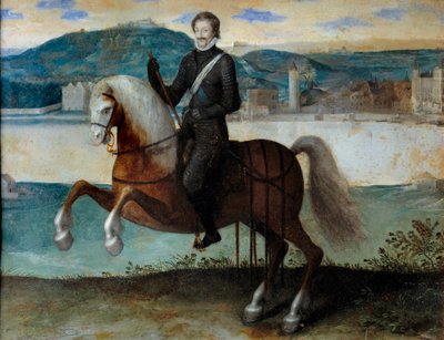 Henrik IV (1553-1610) lovas portréja Párizs előtt (1594). Névtelen festmény. h s/réz. Mérete: 0,25 x 0,31 m. Párizs, Musee Carnavalet alkotó: Anonymous Anonymous
