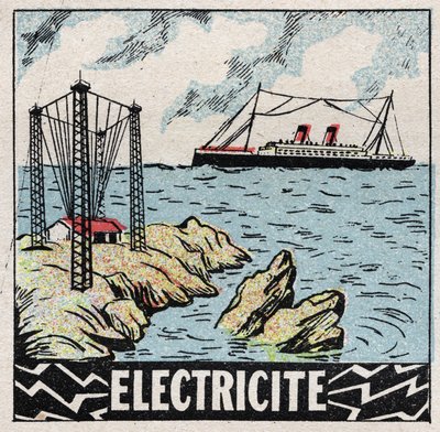 Éter (anyag): Electricit. 1925 névtelen illusztrációja. Magángyűjtemény. alkotó: Anonymous Anonymous
