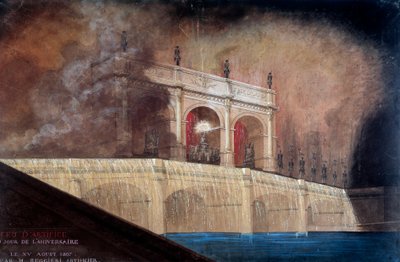 Claude Ruggieri tűzijátéka Párizsban 1807.08.15-én Lemez egy névtelen festmény után. 1807 Párizs, Musee Carnavalet alkotó: Anonymous Anonymous