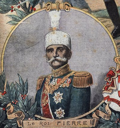 Első világháború 1914-1918 (14-18): Szerb I. Péter portréja (Karadorgyevics Péter vagy Karageorgevich) alkotó: Anonymous Anonymous