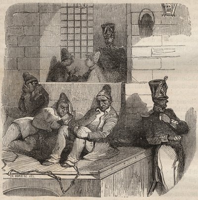 A 19. században a rocheforti börtönben kénytelen pihenni. Pierre Zaccone (1817-1895) „A börtönök története létrehozásuktól napjainkig” metszetébe (1877) (Colonia Penale - Büntetés-végrehajtási telep) alkotó: Anonymous Anonymous