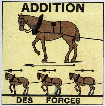 Erők: Erők összeadása. 1925 névtelen illusztrációja. Magángyűjtemény. alkotó: Anonymous Anonymous