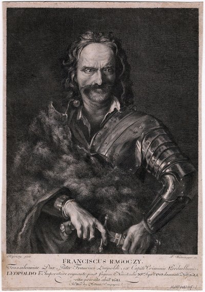 II. Rákóczi Ferenc (1676-1735) - II. Rákóczi Ferenc - Névtelen - 1704 - Rézkarc - 26,5x16,5 - Magángyűjtemény alkotó: Anonymous Anonymous