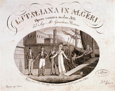 Gioachino Rossini operájának Az algíri olasz lány frontképe alkotó: Anonymous Anonymous