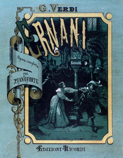 Giuseppe Verdi Ernani partitúrájának frontképe alkotó: Anonymous Anonymous