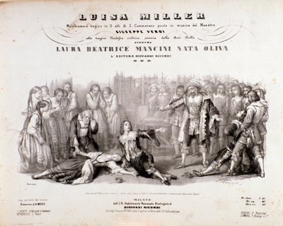 Giuseppe Verdi operájának Luisa Miller zenéjének frontképe alkotó: Anonymous Anonymous