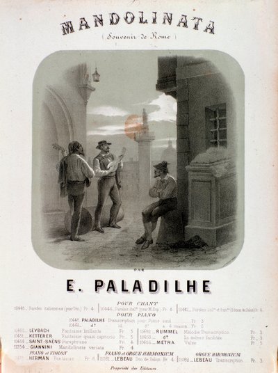 E Paladilhe Mandolibata zenéjének frontképe alkotó: Anonymous Anonymous