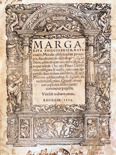 A Margarita Philosophica frontképe (fametszet alkotó: Anonymous Anonymous