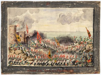 Guerre russo-turque de 1828-1829 Várna ostroma 1828 szeptemberében - Anonymous - 1829 - Akvarell papíron - 21x29,3 - Magángyűjtemény alkotó: Anonymous Anonymous