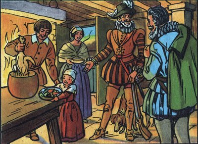 Henrik IV és a csirke a fazékban. Névtelen illusztráció a „Franciaország uralkodóinak és államfőinek gyűjteményében”. 20. század. Magángyűjtemény. alkotó: Anonymous Anonymous