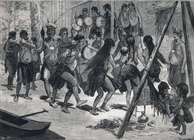 Emberi Állatkert: A karibi őslakosok a párizsi akklimatizációs kertben. Metszet a „” Le petit parisien””-ben, 1892.03.13. Magángyűjtemény alkotó: Anonymous Anonymous