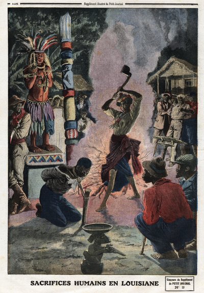 Emberáldozatok Louisianában. Metszet a „” Le petit Journal”-ban, 1912.04.21. Magángyűjtemény. alkotó: Anonymous Anonymous