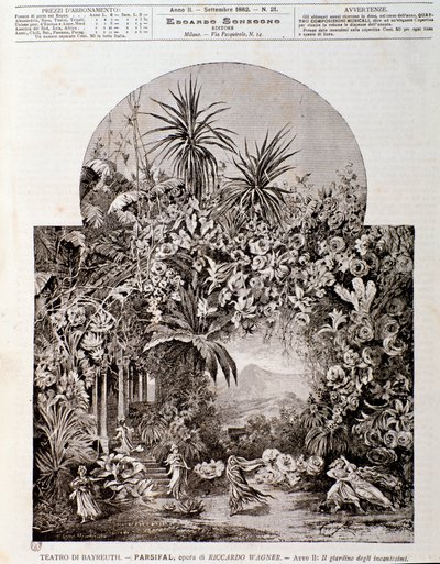 Illusztráció Wagner Parsifal című operájához, amelyet 1882-ben a bayreuthi színházban képviseltek alkotó: Anonymous Anonymous