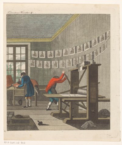 Nyomda belseje, 1750-1850 körül (metszet) alkotó: Anonymous Anonymous
