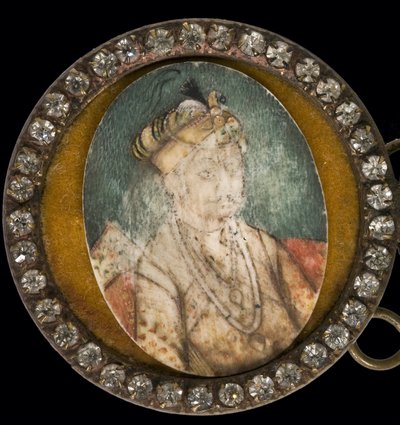 Jalaluddin Muhammad Akbar - Nagy Akbar (1542-1605), Mogul császár portréja - Anonymous - Akvarell, Gouache a kürtön - Museo del Prado, Madrid alkotó: Anonymous Anonymous