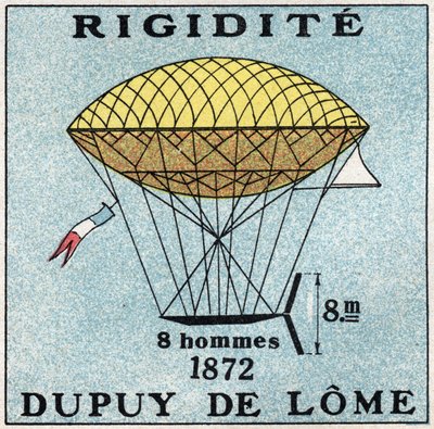 Les balloons: ballon haubanne, Henri Dupuy de Lome (1816-1885) 1872-ben. Névtelen illusztráció 1925-ből. Magángyűjtemény. alkotó: Anonymous Anonymous