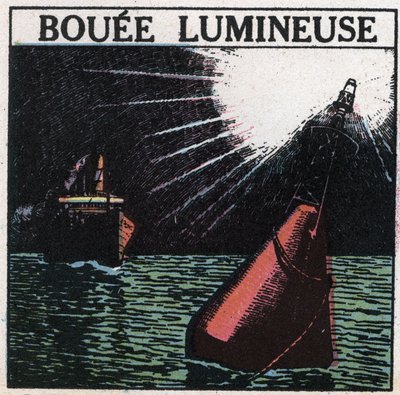 Fényjelek: fénybója. 1925 névtelen illusztrációja. Magángyűjtemény. alkotó: Anonymous Anonymous