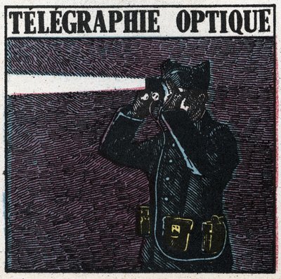 Fényjelek: optikai távirat. 1925 névtelen illusztrációja. Magángyűjtemény. alkotó: Anonymous Anonymous