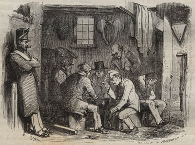 Az elítéltek étkezése a Rochefort börtönben a XIX. Pierre Zaccone (1817-1895) (Colonia Penale - Büntetőtelep) metszet az „Elítéltek története a megalkotásuktól napjainkig” című könyvébe (1877). Magángyűjtemény. alkotó: Anonymous Anonymous