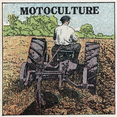 Mechanikai vontatás: motorkerékpár kultúra. 1925 névtelen illusztrációja. Magángyűjtemény. alkotó: Anonymous Anonymous