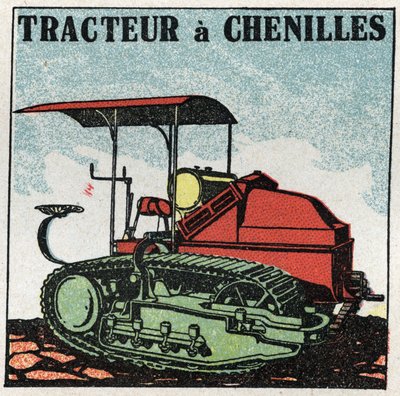 Mechanikus vonóerő: lánctalpas traktor. 1925 névtelen illusztrációja. Magángyűjtemény. alkotó: Anonymous Anonymous