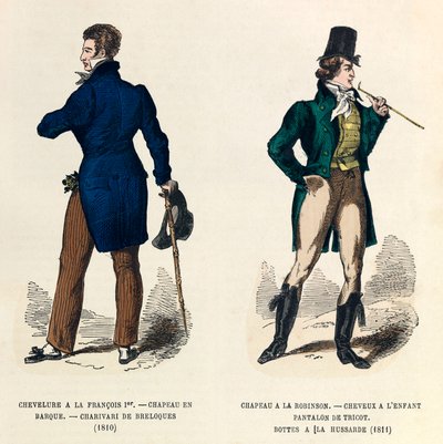 Férfiruhák 1810-ben és 1811-ben (I. Napóleon császár uralkodása) - magángyűjtemény alkotó: Anonymous Anonymous