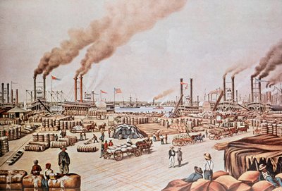 New Orleans Harbor Wharf (Egyesült Államok): Cotton Loading. 1876. Magángyűjtemény. alkotó: Anonymous Anonymous