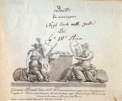 Oldal az opera sorozatból: G Pacini A gallok arabjai alkotó: Anonymous Anonymous