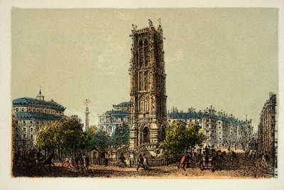 Párizs 1874: A Saint Jacques-torony, magángyűjtemény alkotó: Anonymous Anonymous