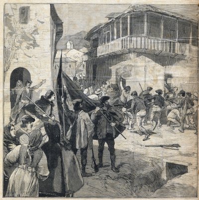 Parasztlázadás Szicíliában. Metszet a „” Le Petit Parisien”-ben, 1893.12.31. alkotó: Anonymous Anonymous