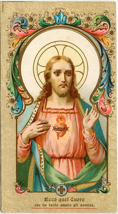 Jámbor kép: Szent Szív (kromolitográfia) alkotó: Anonymous Anonymous