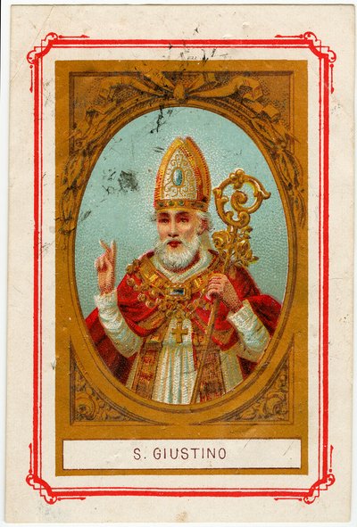 Jámbor kép: Justin of Chieti (kromolitográfia) alkotó: Anonymous Anonymous