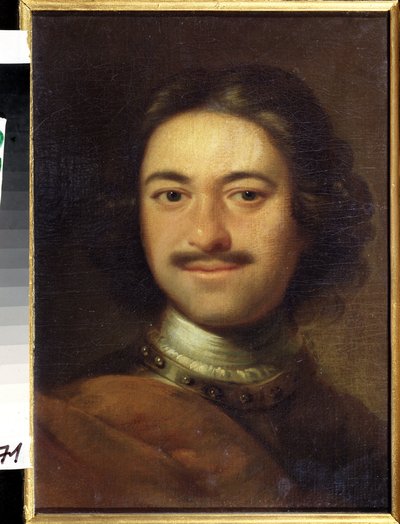 I. Nagy Péter császár (1672-1725) portréja (I. Nagy Péter császár portréja). Névtelen festmény. Olaj, vászon, 48,5 x 37 cm, 18. század eleje. Klasszicizmus. Állami Központi Haditengerészeti Múzeum, Szentpétervár. alkotó: Anonymous Anonymous