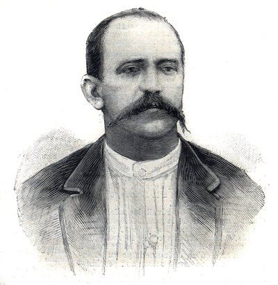 Albert Nebout, afrikai francia felfedező portréja. Metszet a „Le Peute Parisien”-ben alkotó: Anonymous Anonymous