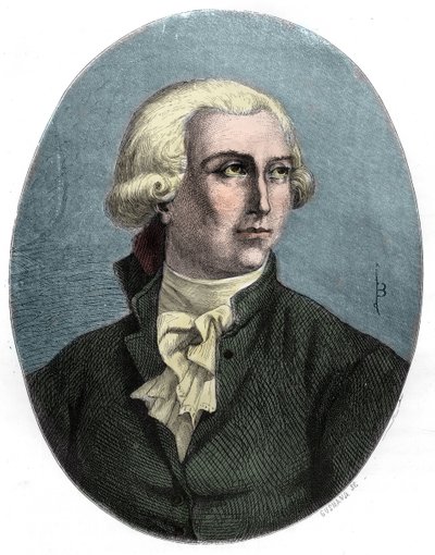 Antoine Laurent Lavoisier portréja - Antoine Laurent Lavoisier (1743-1794), francia kémikus portréja - Metszet 1863-ból a "" Le Livre Rouge - Histoire De L