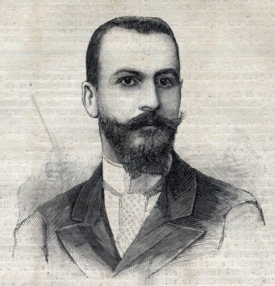 Casimir Maistre (1867-1957) francia felfedező Afrikában portréja. Metszet a „Le Peute Parisien”-ben alkotó: Anonymous Anonymous