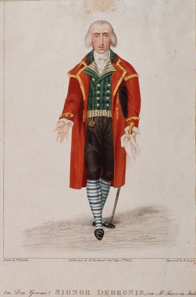 Don Geronio portréja Dennis tolmácsolásában, A török Olaszországban szereplője, Gioachino Rossini operája alkotó: Anonymous Anonymous
