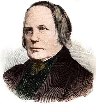 Edgar Quinet (1803-1875) francia író és történész portréja. Metszet a „Le Peute Parisien”-ben alkotó: Anonymous Anonymous