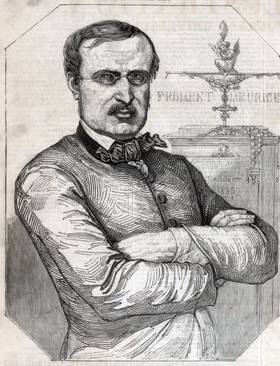 Francois-Desire Froment-Meurice (Francois Desire Froment Meurice) (1802-1855) francia aranyhal portréja. Metszet 1855-ből. Magángyűjtemény. alkotó: Anonymous Anonymous