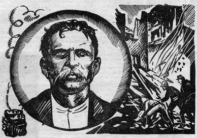 Francois Claudius Koenigstein dit Ravachol (1859-1892), terrorista és anarchista portréja. Az illusztráció az 1931-es „” Le petit Journal illustrious” című könyvből származik alkotó: Anonymous Anonymous