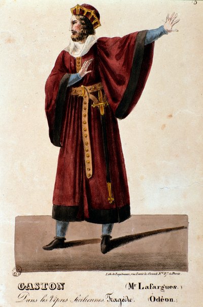 Gaston portréja Lafargues tolmácsolásában Giuseppe Verdi A szicíliai vesperás (I vespri siciliani) operájában alkotó: Anonymous Anonymous