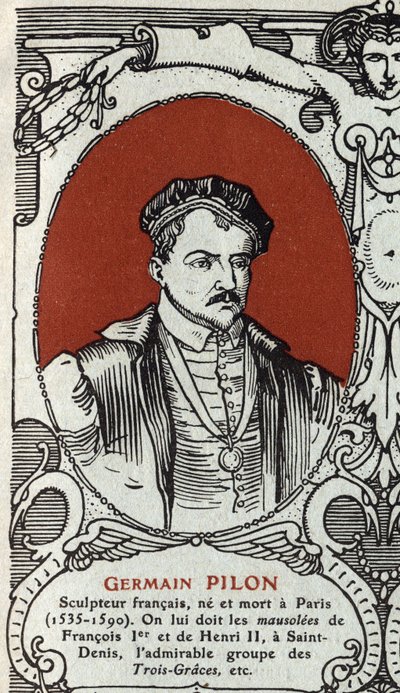 Germain Pilon (1535-1590) francia szobrász portréja. Metszet 1914-ből. Magángyűjtemény. alkotó: Anonymous Anonymous