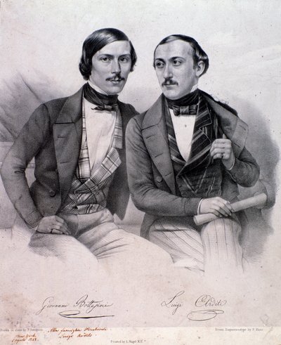 Giovanni Bottesini (bal oldalon) és Luigi Arditi (metszet) portréja alkotó: Anonymous Anonymous