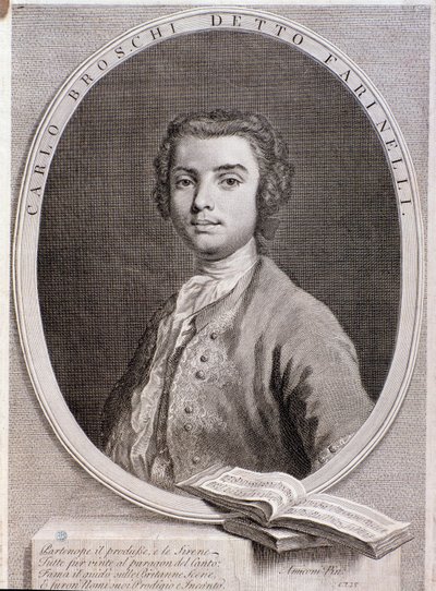 Carlo Broschi olasz kasztrált, Farinelli portréja (metszet. 1735) alkotó: Anonymous Anonymous